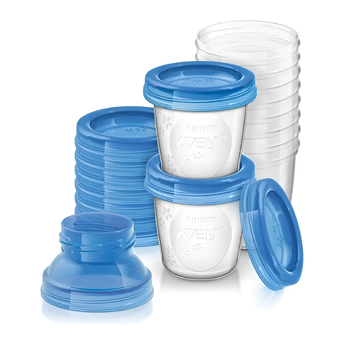 Recipientes para leche 180 ml x10 + 2 adaptadores