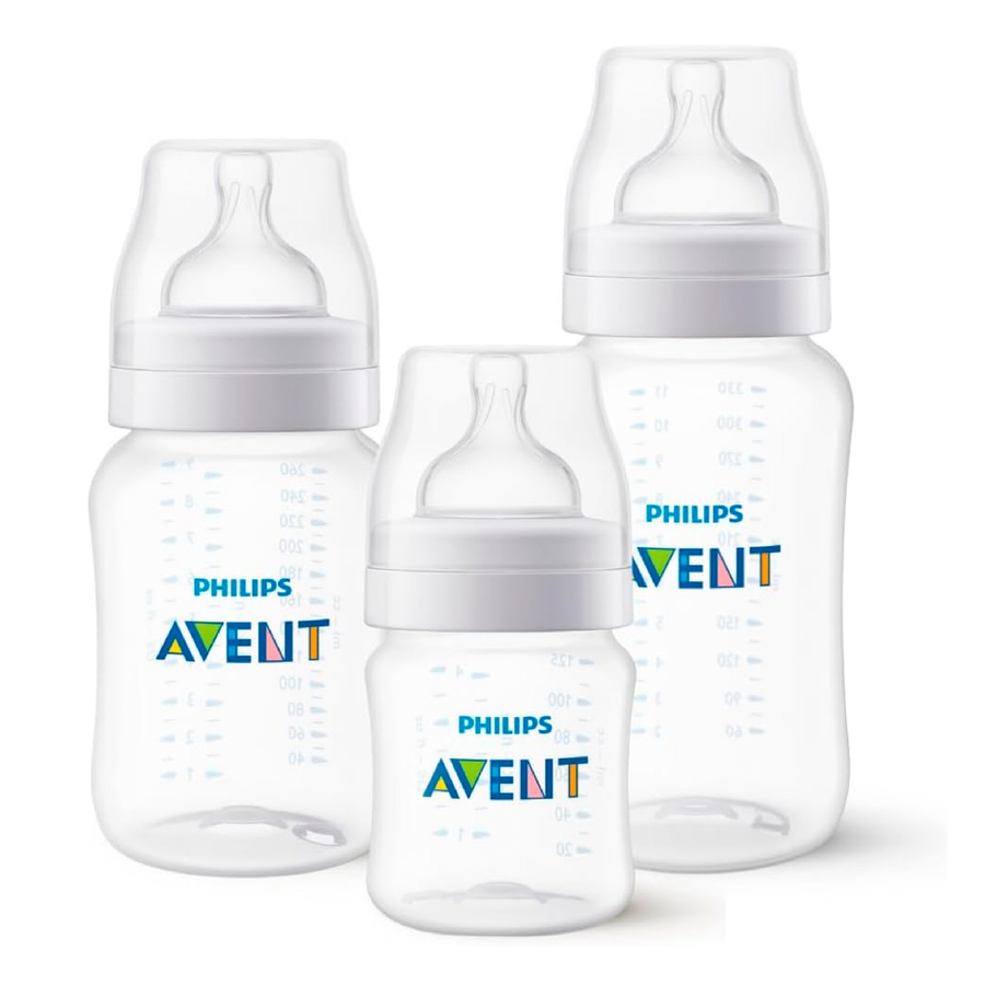 Set Anti-cólico triple pack transparente