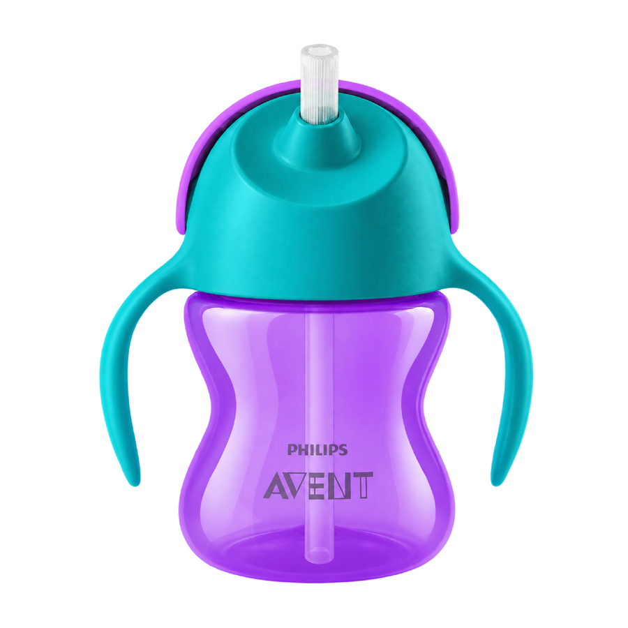 Vaso con sorbete 7 oz niña morado